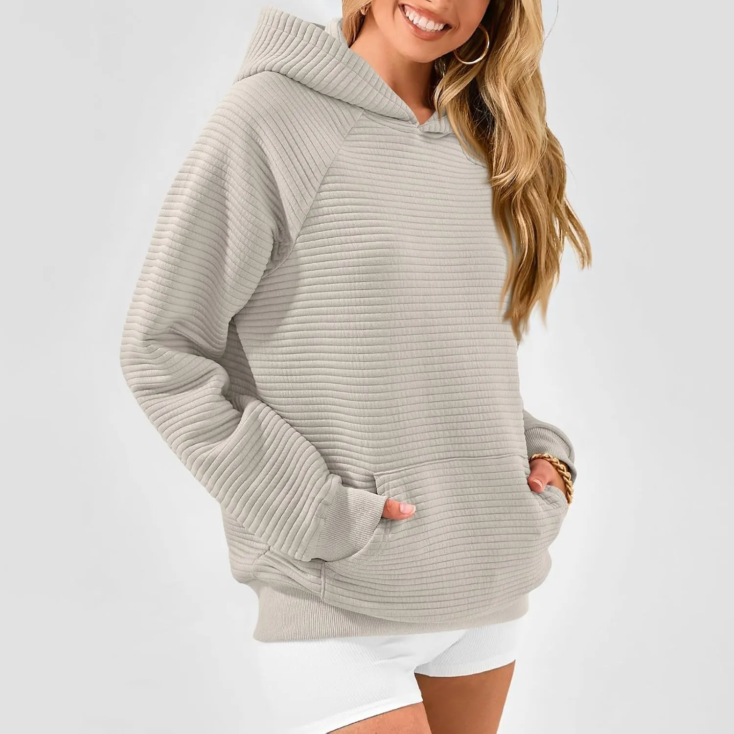 GOFULY Women'S Fashion Hoodies & Sweatshirts Long Sleeve Knit Fall Oversized Sweaters Solid Pullover Sweatshirts With Pockets