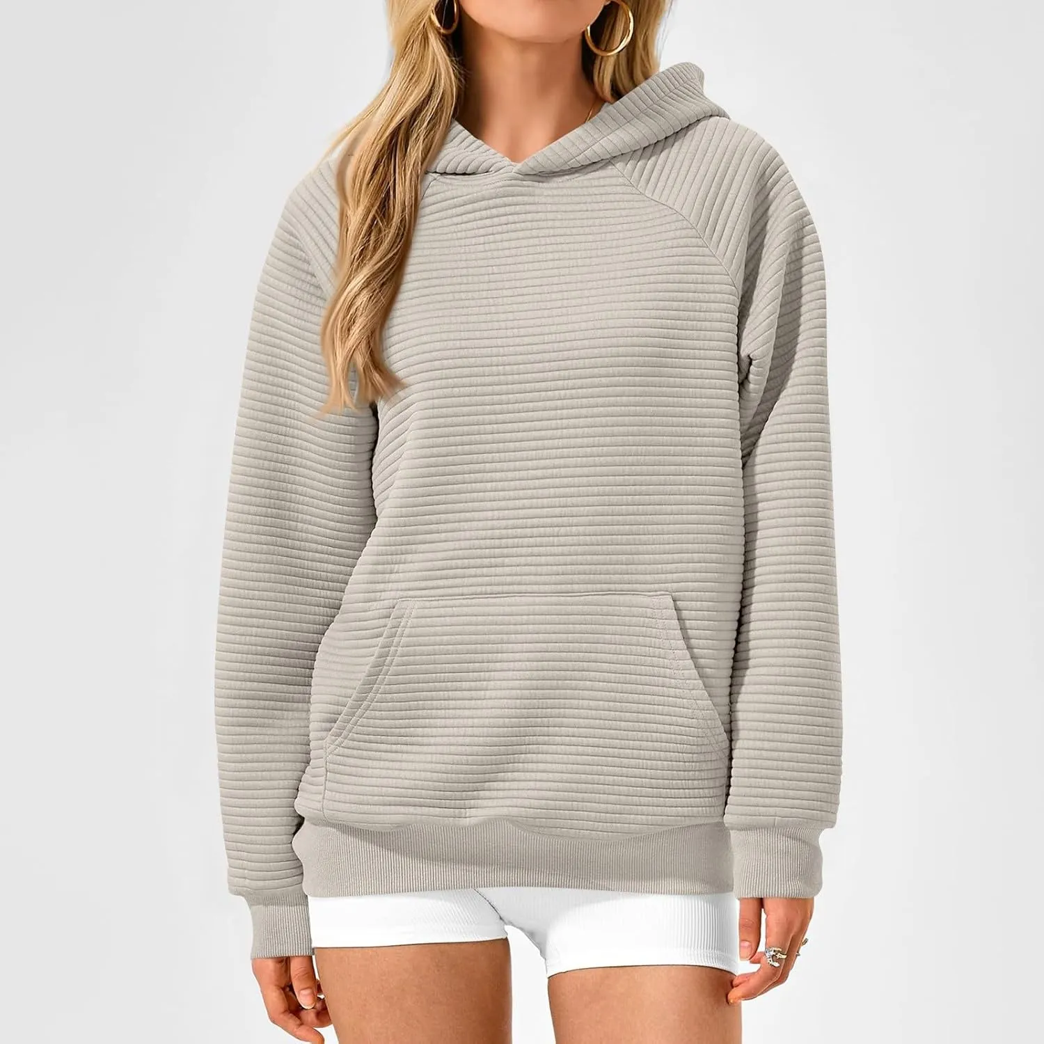 GOFULY Women'S Fashion Hoodies & Sweatshirts Long Sleeve Knit Fall Oversized Sweaters Solid Pullover Sweatshirts With Pockets