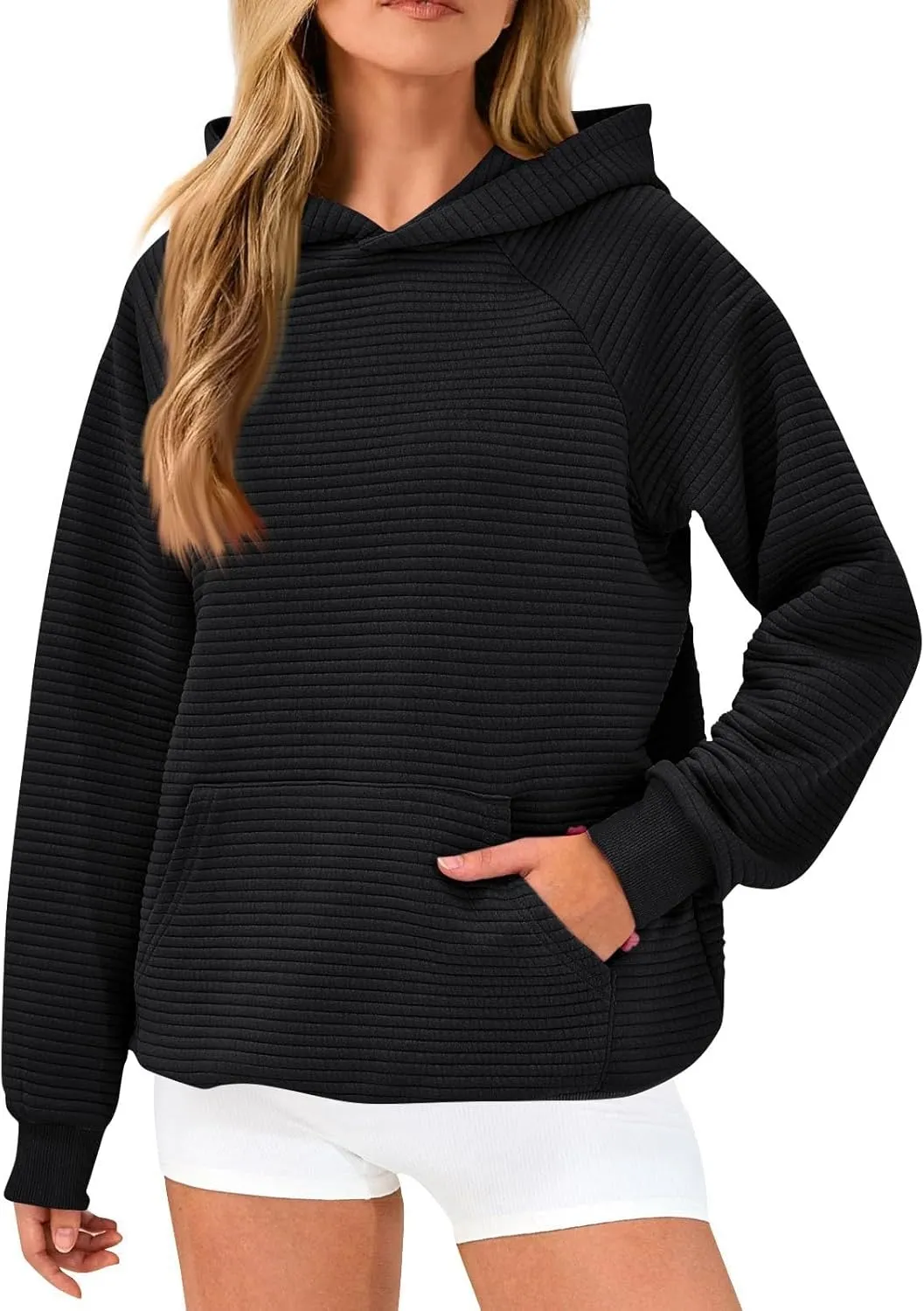 GOFULY Women'S Fashion Hoodies & Sweatshirts Long Sleeve Knit Fall Oversized Sweaters Solid Pullover Sweatshirts With Pockets