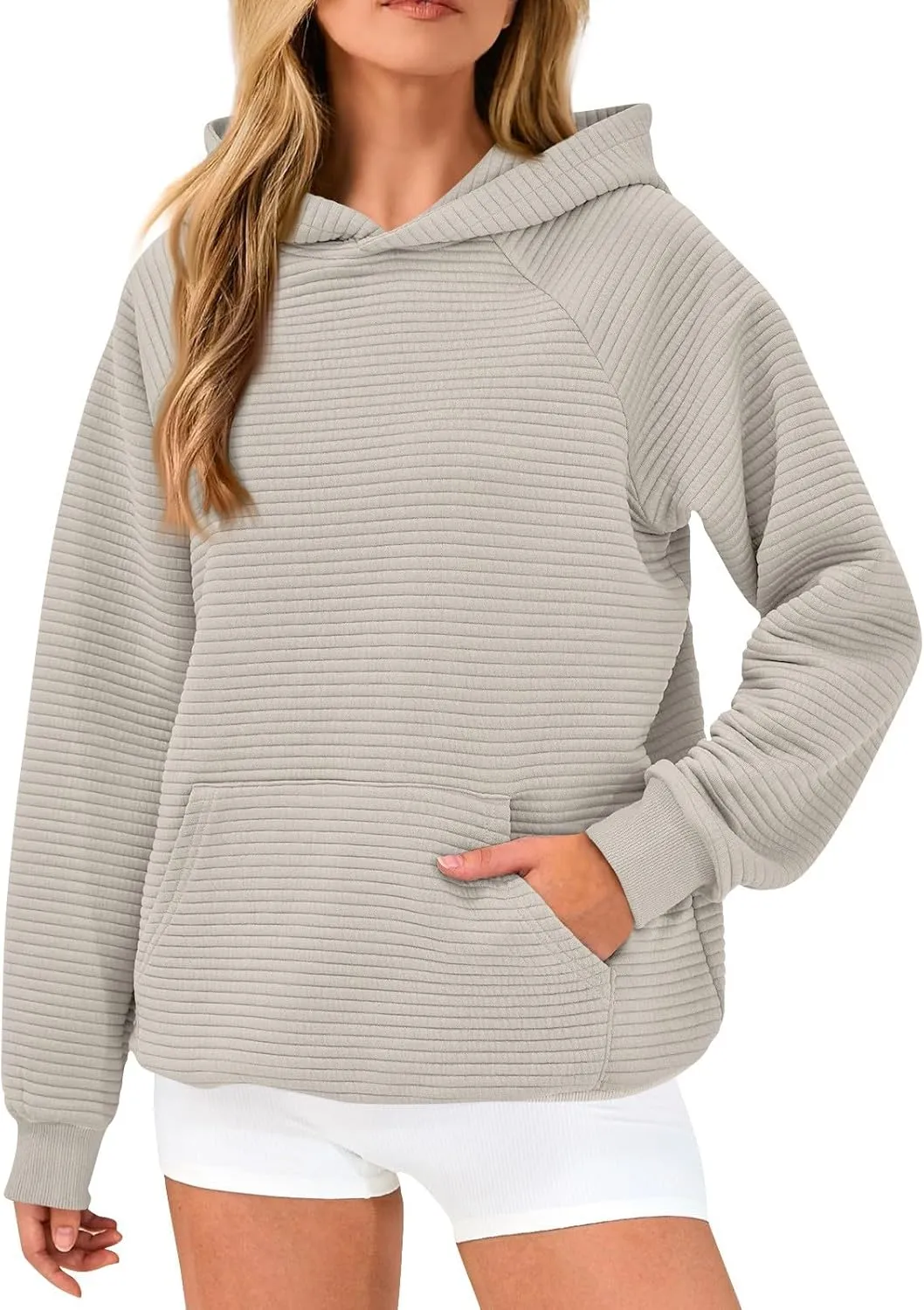 GOFULY Women'S Fashion Hoodies & Sweatshirts Long Sleeve Knit Fall Oversized Sweaters Solid Pullover Sweatshirts With Pockets