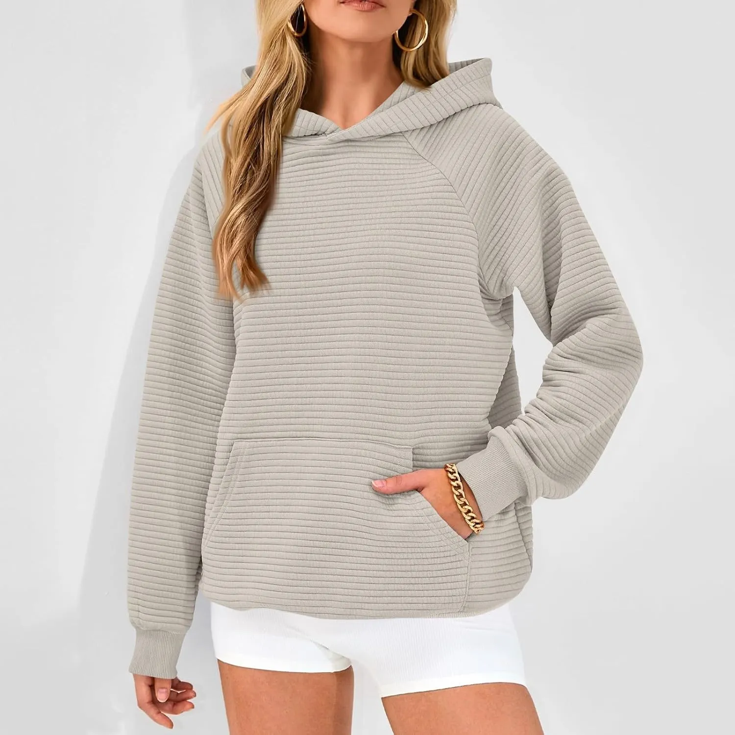 GOFULY Women'S Fashion Hoodies & Sweatshirts Long Sleeve Knit Fall Oversized Sweaters Solid Pullover Sweatshirts With Pockets