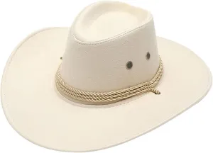 Hat Flat Brim Cowboy Hat for Men and Women Wide Brim Sun Hat Western Style Cowboy Hat