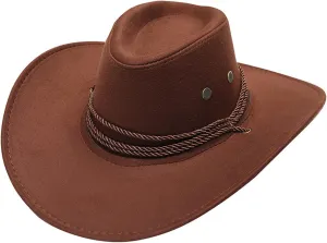 Hat Flat Brim Cowboy Hat for Men and Women Wide Brim Sun Hat Western Style Cowboy Hat