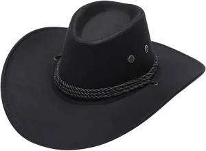 Hat Flat Brim Cowboy Hat for Men and Women Wide Brim Sun Hat Western Style Cowboy Hat