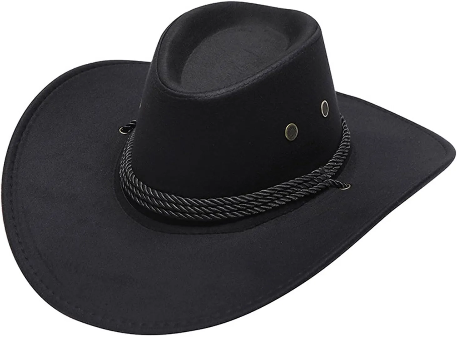 Hat Flat Brim Cowboy Hat for Men and Women Wide Brim Sun Hat Western Style Cowboy Hat