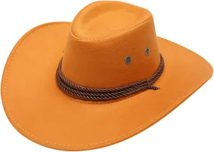 Hat Flat Brim Cowboy Hat for Men and Women Wide Brim Sun Hat Western Style Cowboy Hat