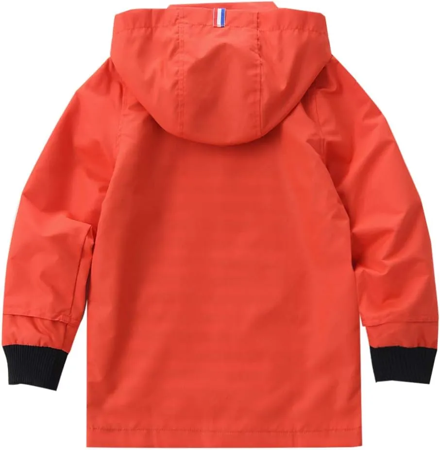 Hiheart Boys Girls Waterproof Hooded Jackets Cotton Lined Rain Jackets