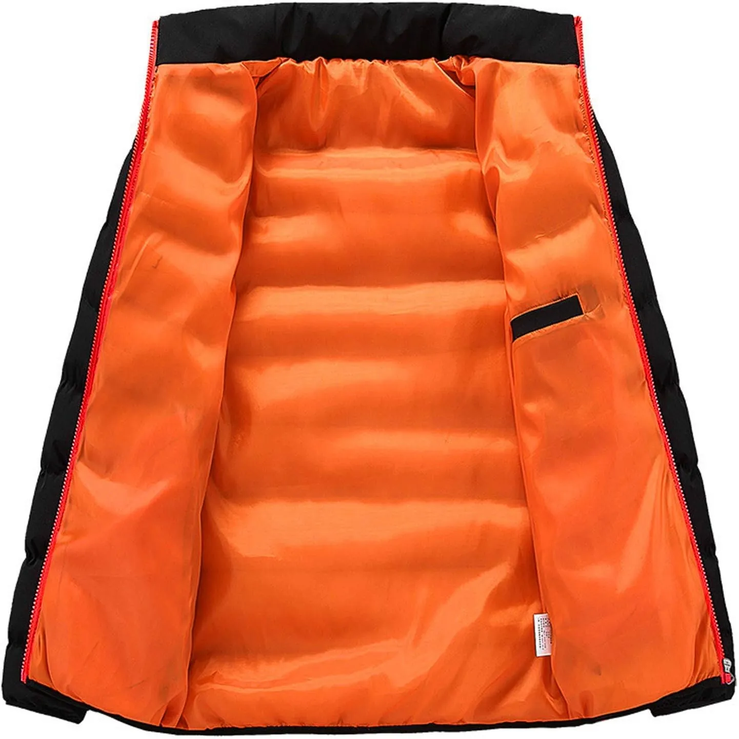 Hoodless Puffer Jacket Men Light Padded Zip Down Jacket Winter Warm Bubble Coat Packable Quilted Jackets