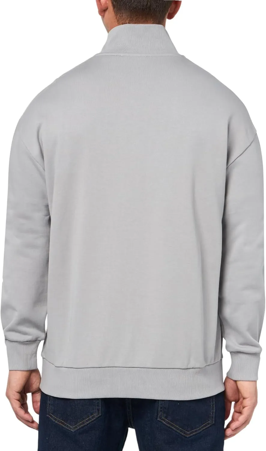 HUGO Men's Twill French Terry Quarter Zip Sweatshirt