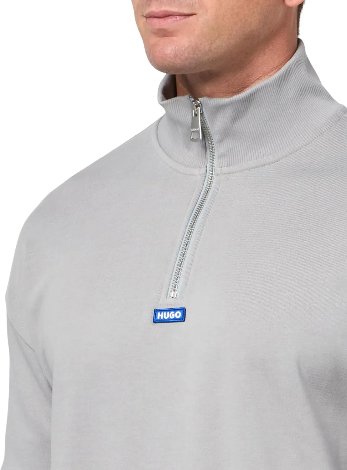 HUGO Men's Twill French Terry Quarter Zip Sweatshirt