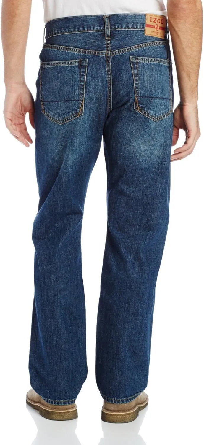 IZOD Men's Big and Tall Classic Denim Jeans (Regular and Relaxed Fit)