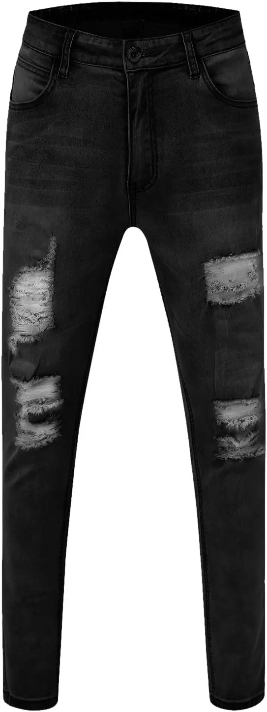 Jeans for Men Plus Size Loose Elastic Waist Jeans Street Wide Leg Trousers Pants Skinny Slim Fit Dark Jeans Men Men