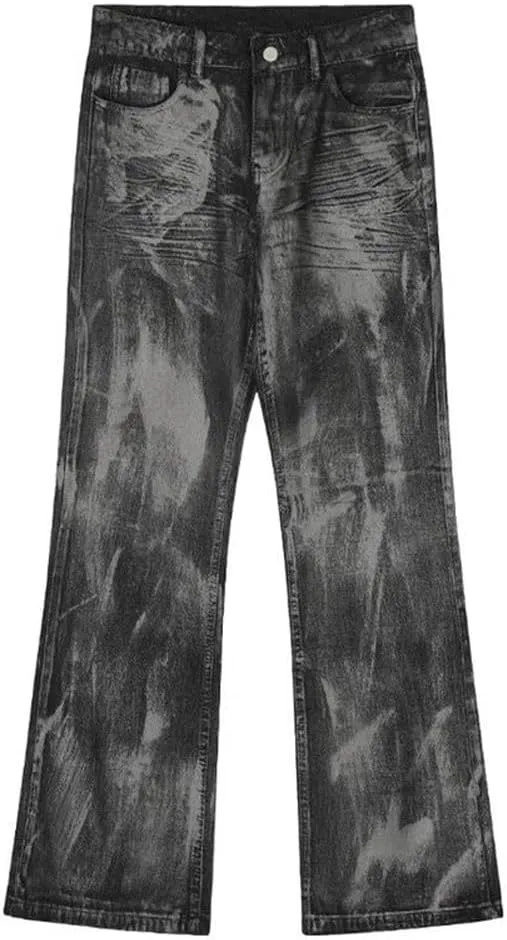 Jeans for Men Relaxed Fit High Rise Designer Straight Leg Skinny Denim Pants