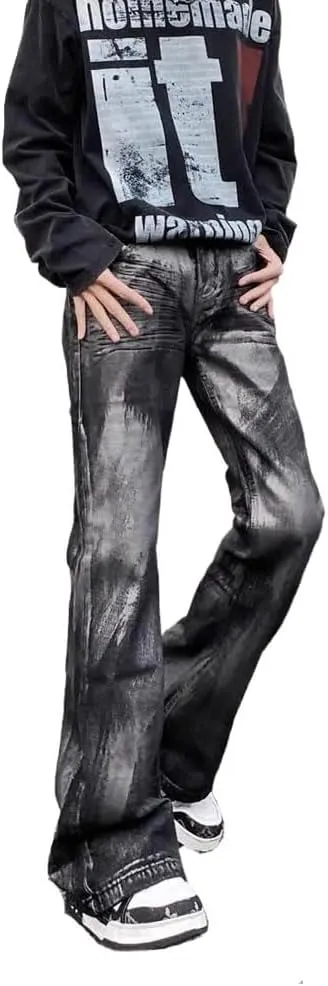 Jeans for Men Relaxed Fit High Rise Designer Straight Leg Skinny Denim Pants