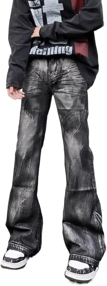 Jeans for Men Relaxed Fit High Rise Designer Straight Leg Skinny Denim Pants