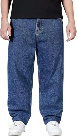 Jeans for Men Relaxed Fit High Waisted Jeans Straight Leg Pants Fashion Trousers Classic 5 Pocket Streetwear