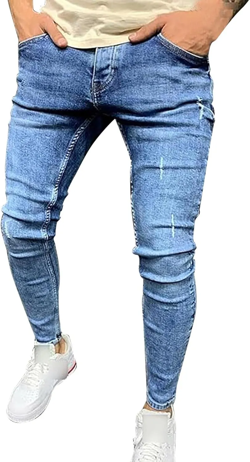 Jeans Men Relaxed Fit Flex Men's Jeans Men's Mid-Waist Zip Men's Pants Mens Jean Men Jeans Relaxed Fit Relaxed Fit