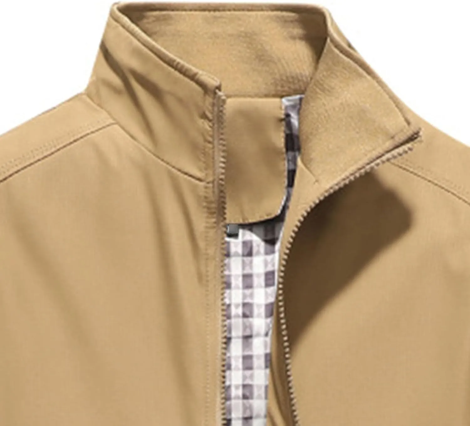 JEsilunmaMY Men's Business Casual Bomber Jackets Stand Collar Cotton Lightweight Jackets Windproof Sportswear Windbreaker