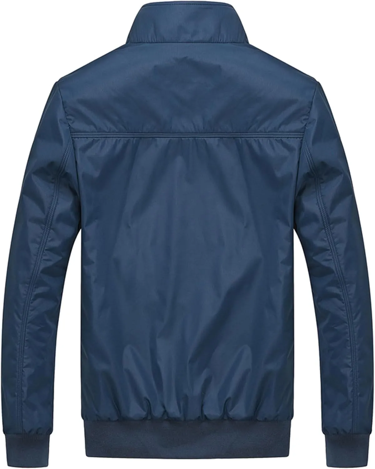 JEsilunmaMY Men's Business Casual Bomber Jackets Stand Collar Cotton Lightweight Jackets Windproof Sportswear Windbreaker