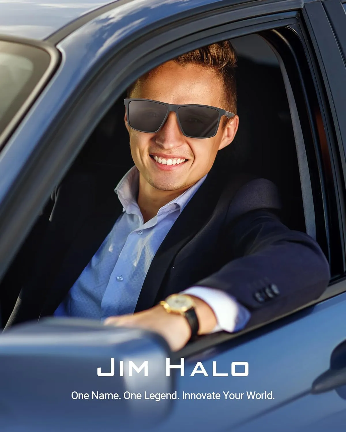JIM HALO Retro Polarized Sunglasses for Men Women Square Lightweight Sun Glasses for Driving Fishing UV400 Protection
