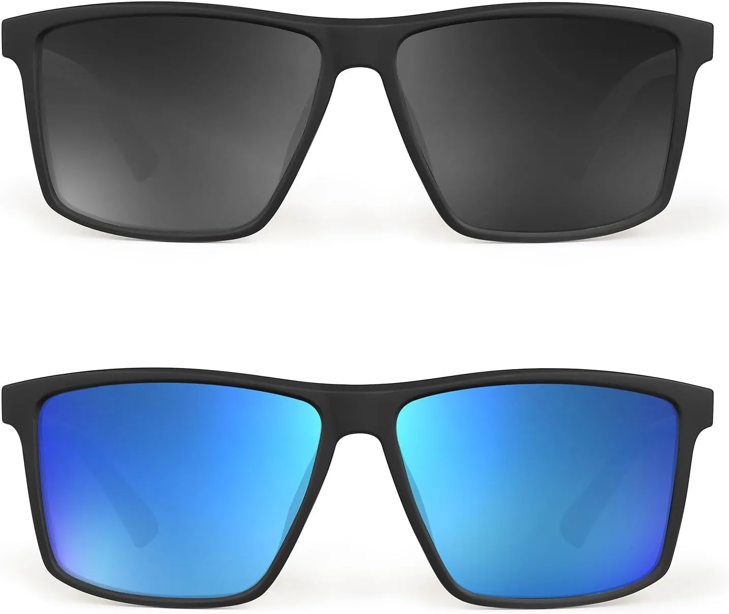 JIM HALO Retro Polarized Sunglasses for Men Women Square Lightweight Sun Glasses for Driving Fishing UV400 Protection
