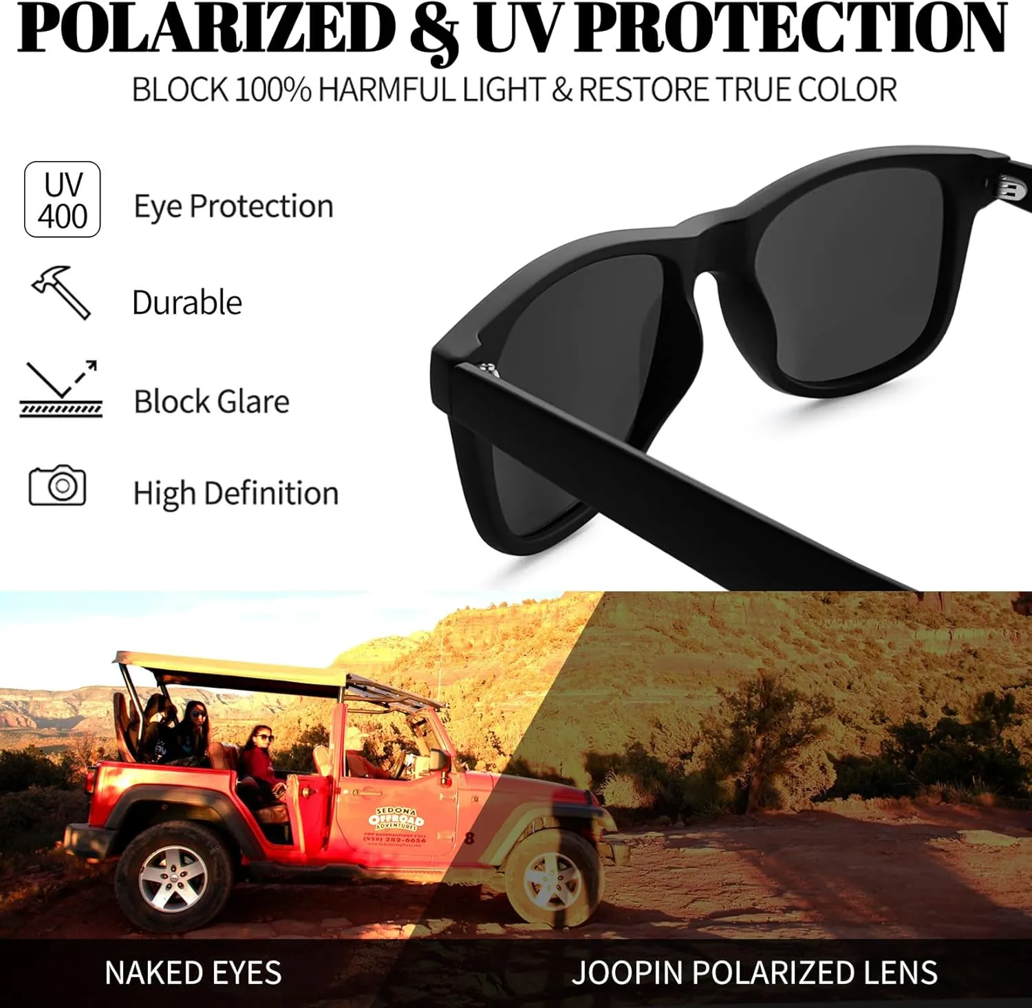Joopin 3 Pack Square Sunglasses Polarized UV Protection Trendy Sun Glassses Fashion Shades for Women Men