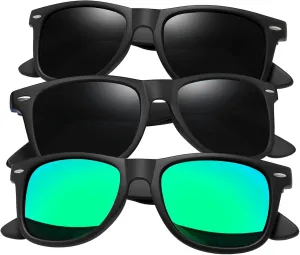 Joopin 3 Pack Square Sunglasses Polarized UV Protection Trendy Sun Glassses Fashion Shades for Women Men