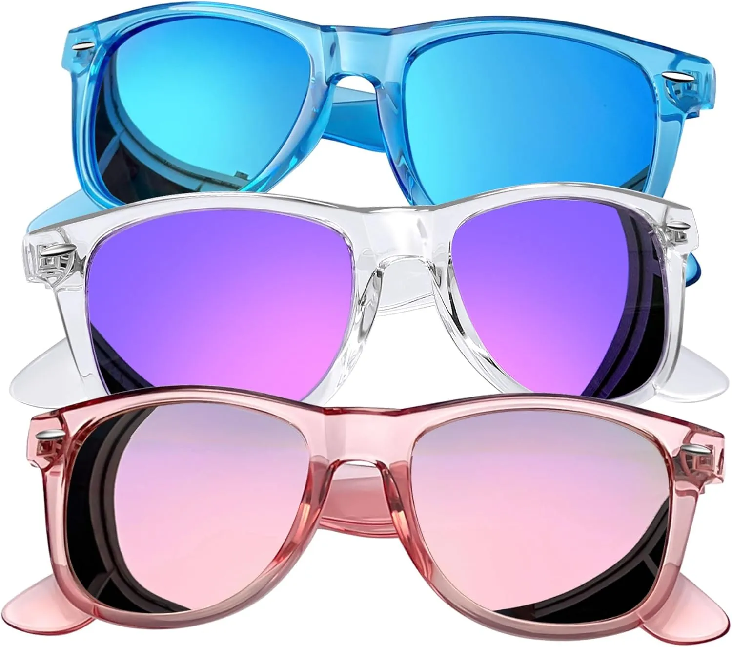 Joopin 3 Pack Square Sunglasses Polarized UV Protection Trendy Sun Glassses Fashion Shades for Women Men