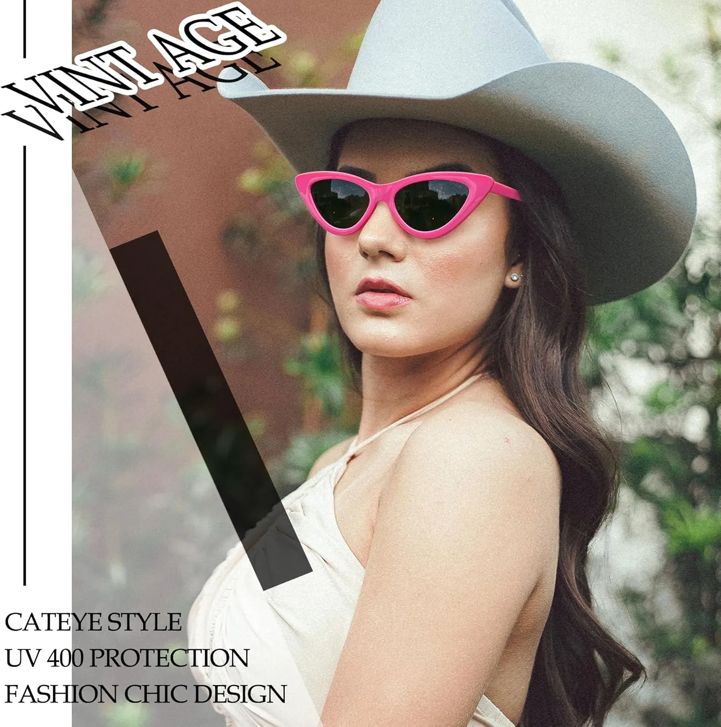 Joopin Polarized Cat Eye Sunglasses for Women, Retro Narrow Pointy Cateye Womens Sun Glasses