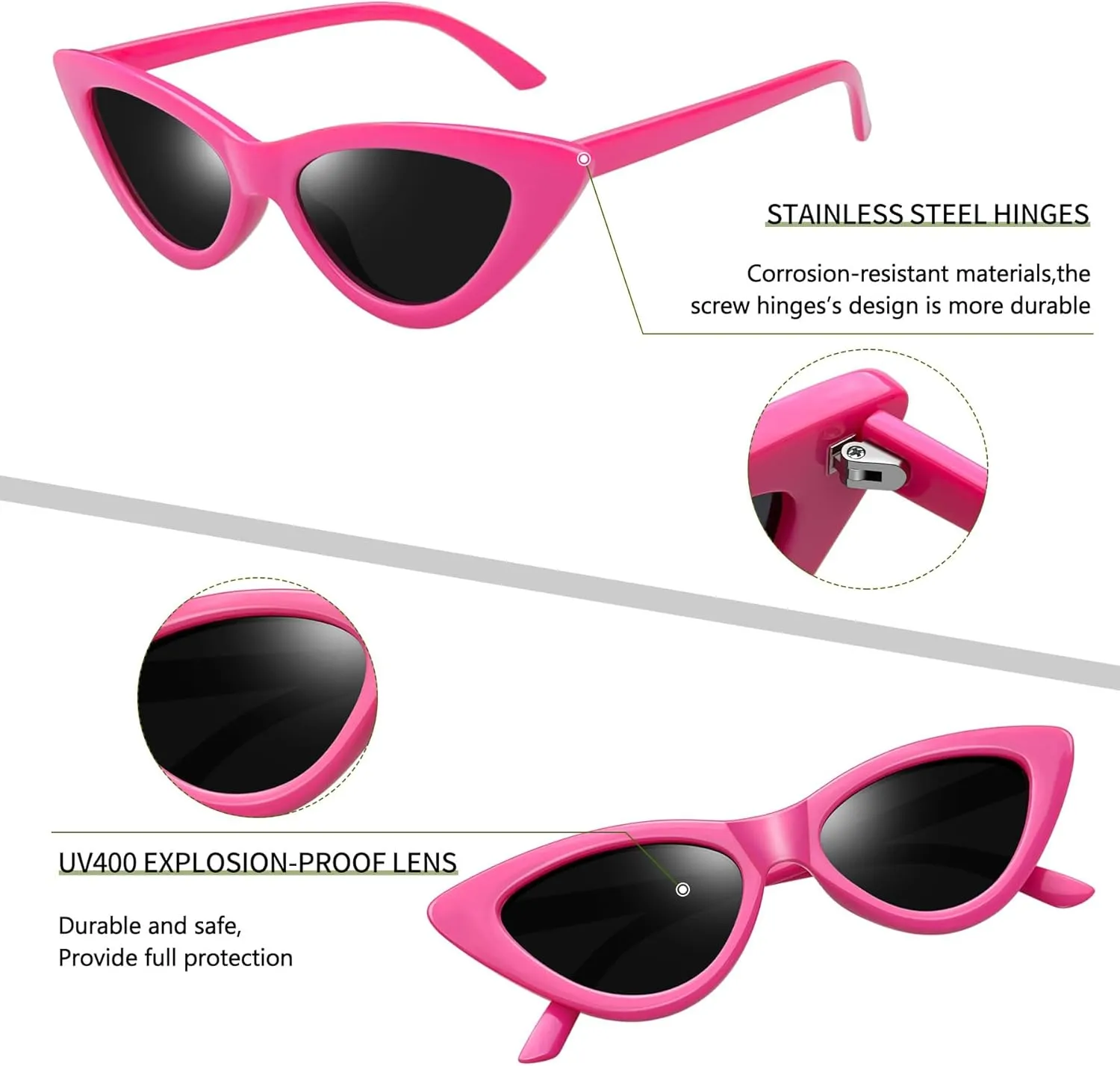 Joopin Polarized Cat Eye Sunglasses for Women, Retro Narrow Pointy Cateye Womens Sun Glasses