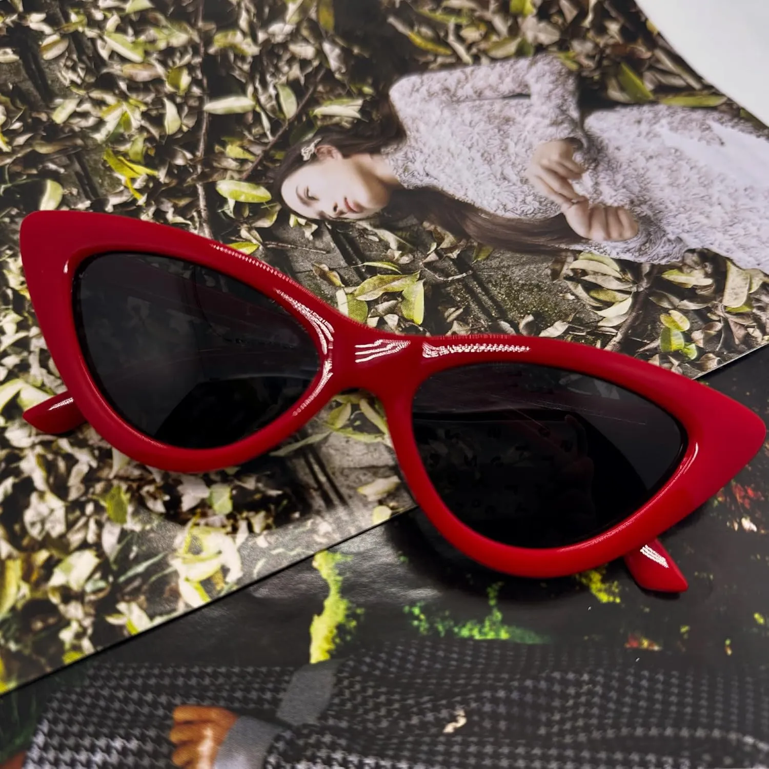 Joopin Polarized Cat Eye Sunglasses for Women, Retro Narrow Pointy Cateye Womens Sun Glasses