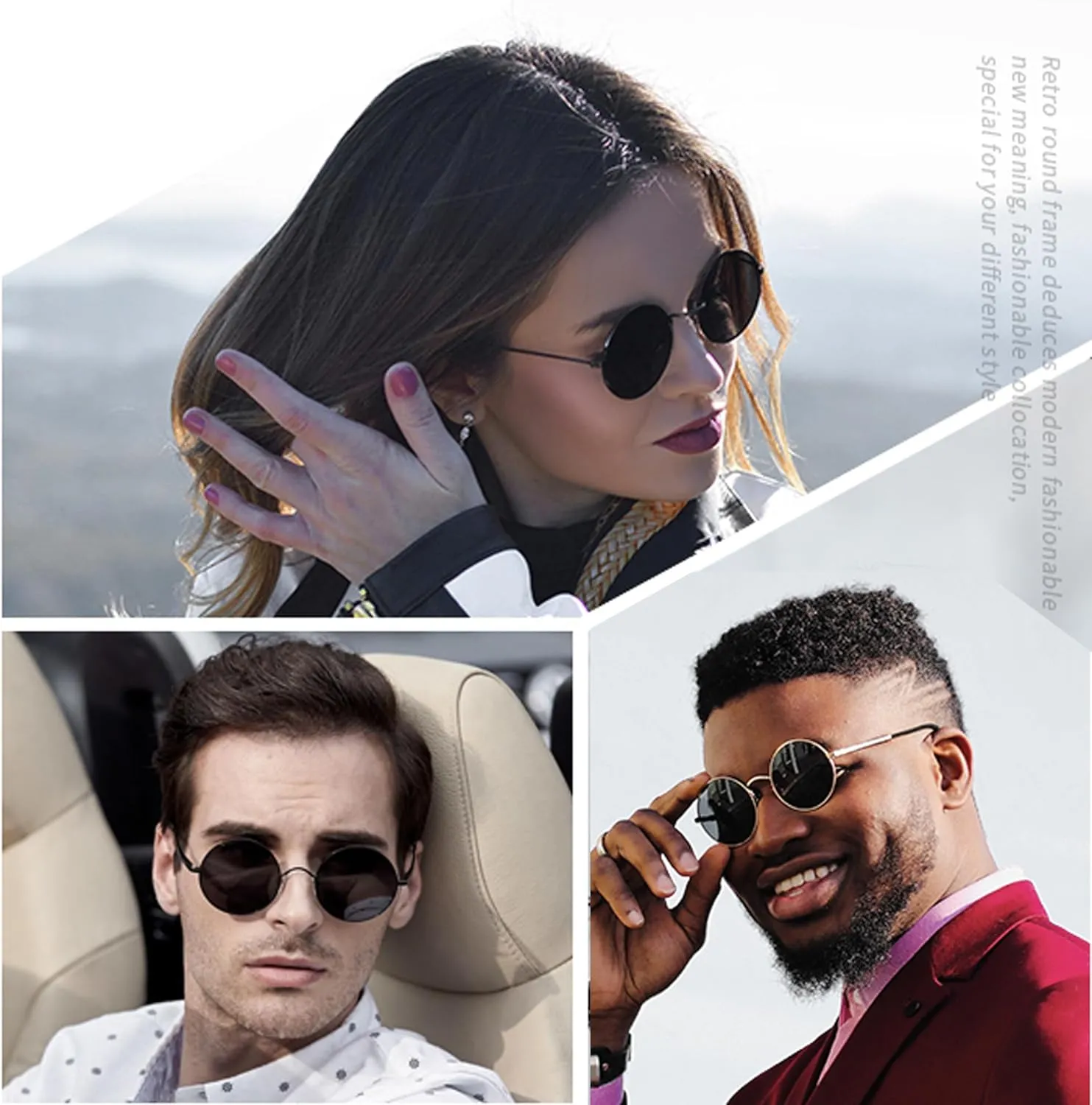 Joopin Retro Small Round Sunglasses Hippie Circle Sun Glasses Polarized UV400 Protection Metal Shades for Men Women