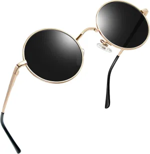 Joopin Retro Small Round Sunglasses Hippie Circle Sun Glasses Polarized UV400 Protection Metal Shades for Men Women