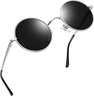 Joopin Retro Small Round Sunglasses Hippie Circle Sun Glasses Polarized UV400 Protection Metal Shades for Men Women