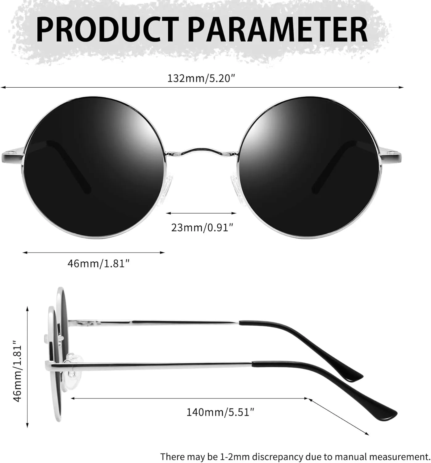 Joopin Retro Small Round Sunglasses Hippie Circle Sun Glasses Polarized UV400 Protection Metal Shades for Men Women