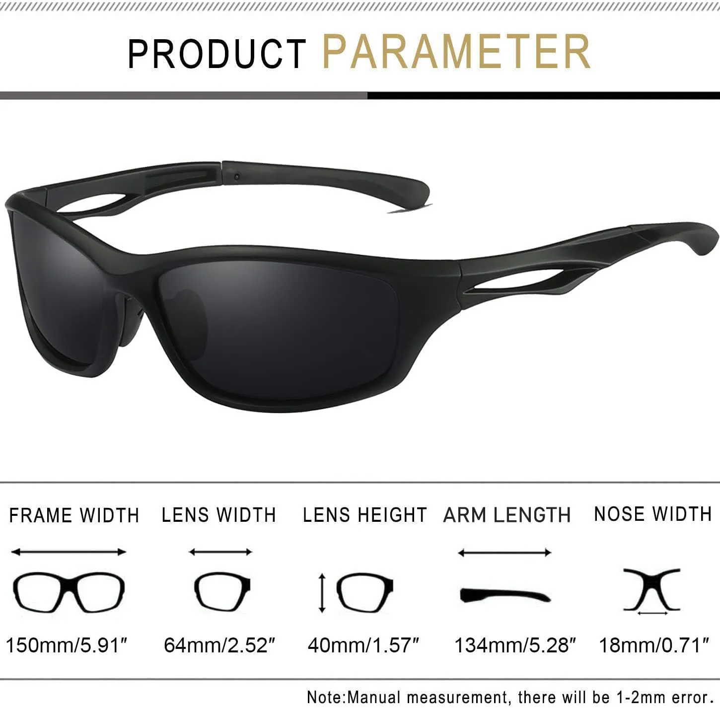Joopin Sports Sunglasses Polarized UV400 Protection Wrap Around Sun Glasses Shades for Men Women