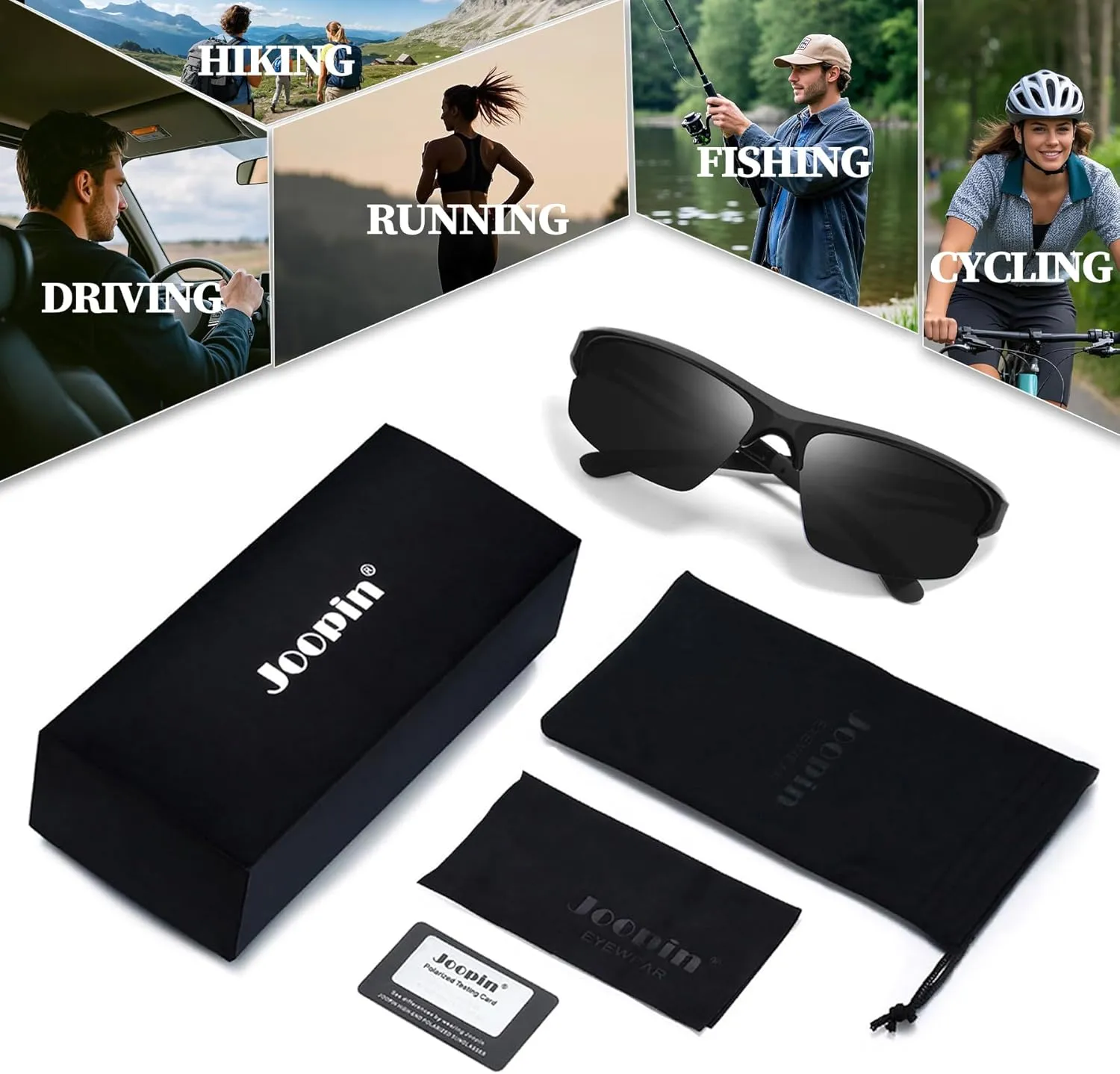 Joopin Sports Sunglasses Polarized UV400 Protection Wrap Around Sun Glasses Shades for Men Women