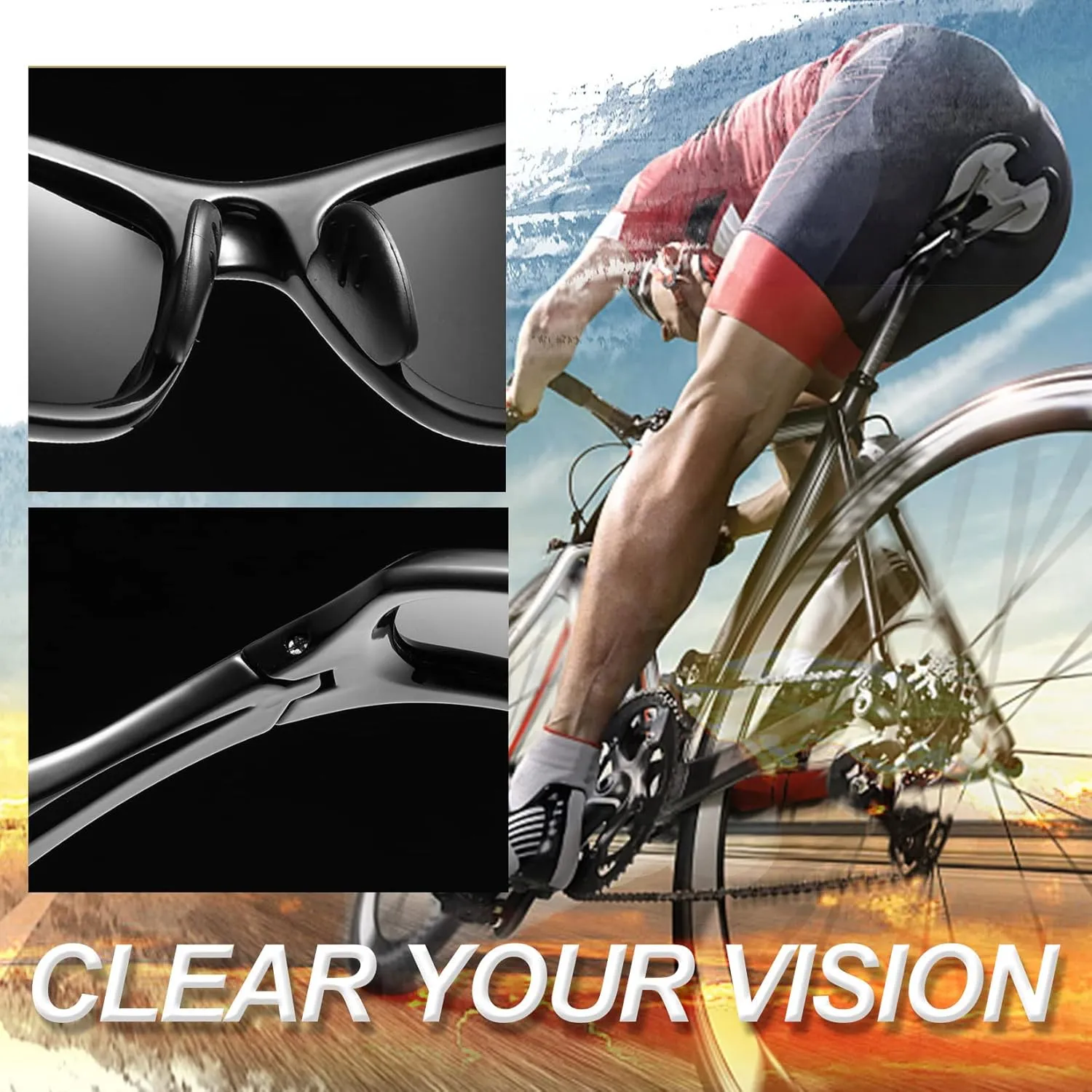 Joopin Sports Sunglasses Polarized UV400 Protection Wrap Around Sun Glasses Shades for Men Women