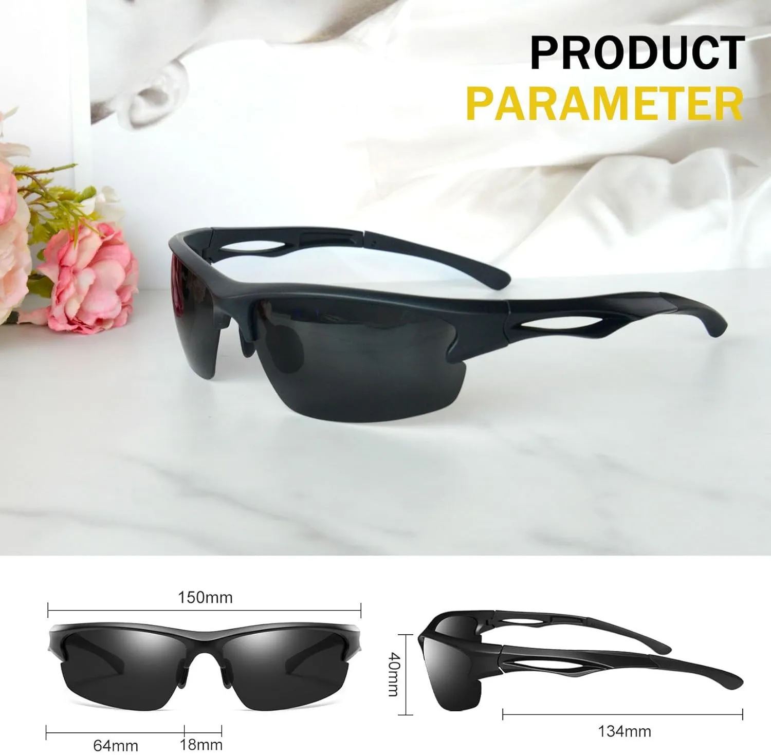 Joopin Sports Sunglasses Polarized UV400 Protection Wrap Around Sun Glasses Shades for Men Women