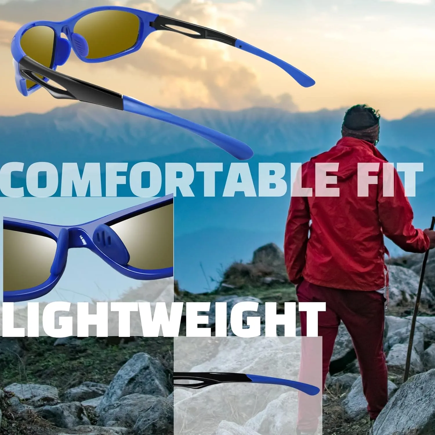Joopin Sports Sunglasses Polarized UV400 Protection Wrap Around Sun Glasses Shades for Men Women