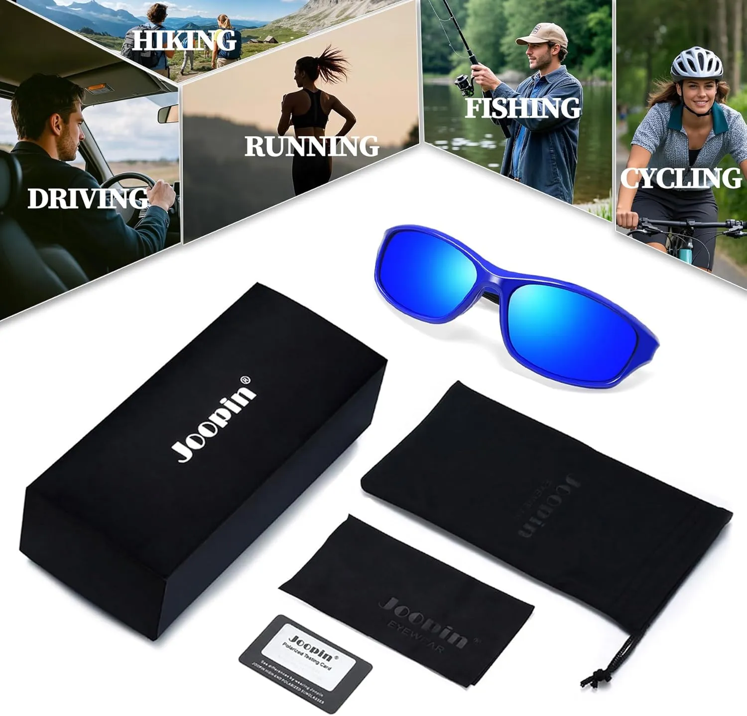 Joopin Sports Sunglasses Polarized UV400 Protection Wrap Around Sun Glasses Shades for Men Women