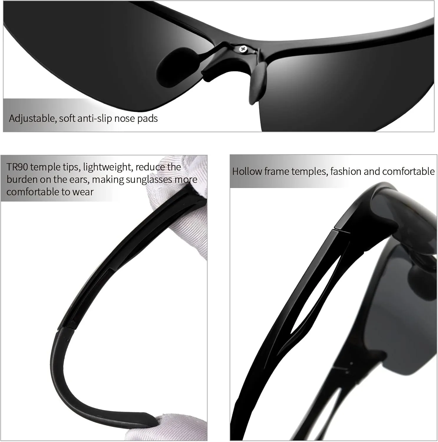 Joopin Sports Sunglasses Polarized UV400 Protection Wrap Around Sun Glasses Shades for Men Women