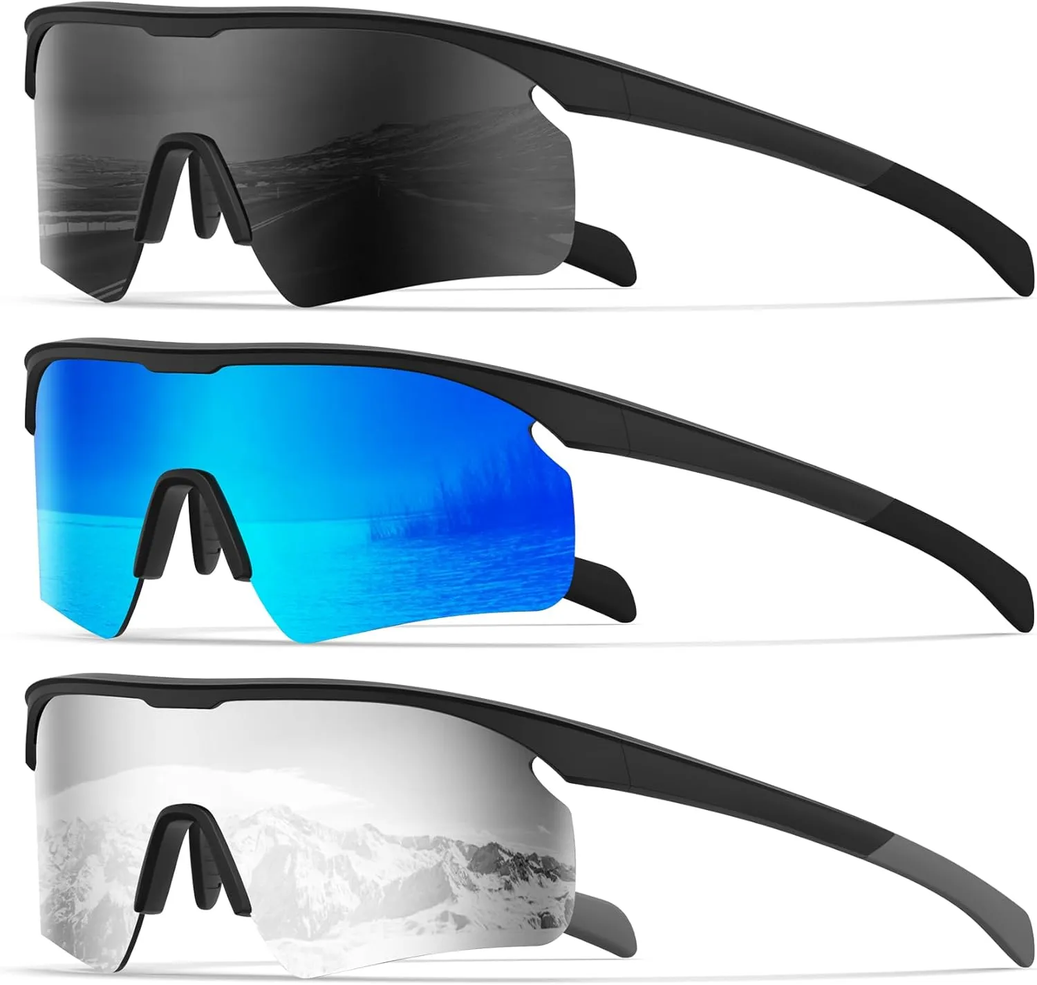 KALIYADI Polarized-Sunglasses-Men Mens-Sunglasses Sports Sun-Glasses: UV400 Protection for Fishing Golf Running
