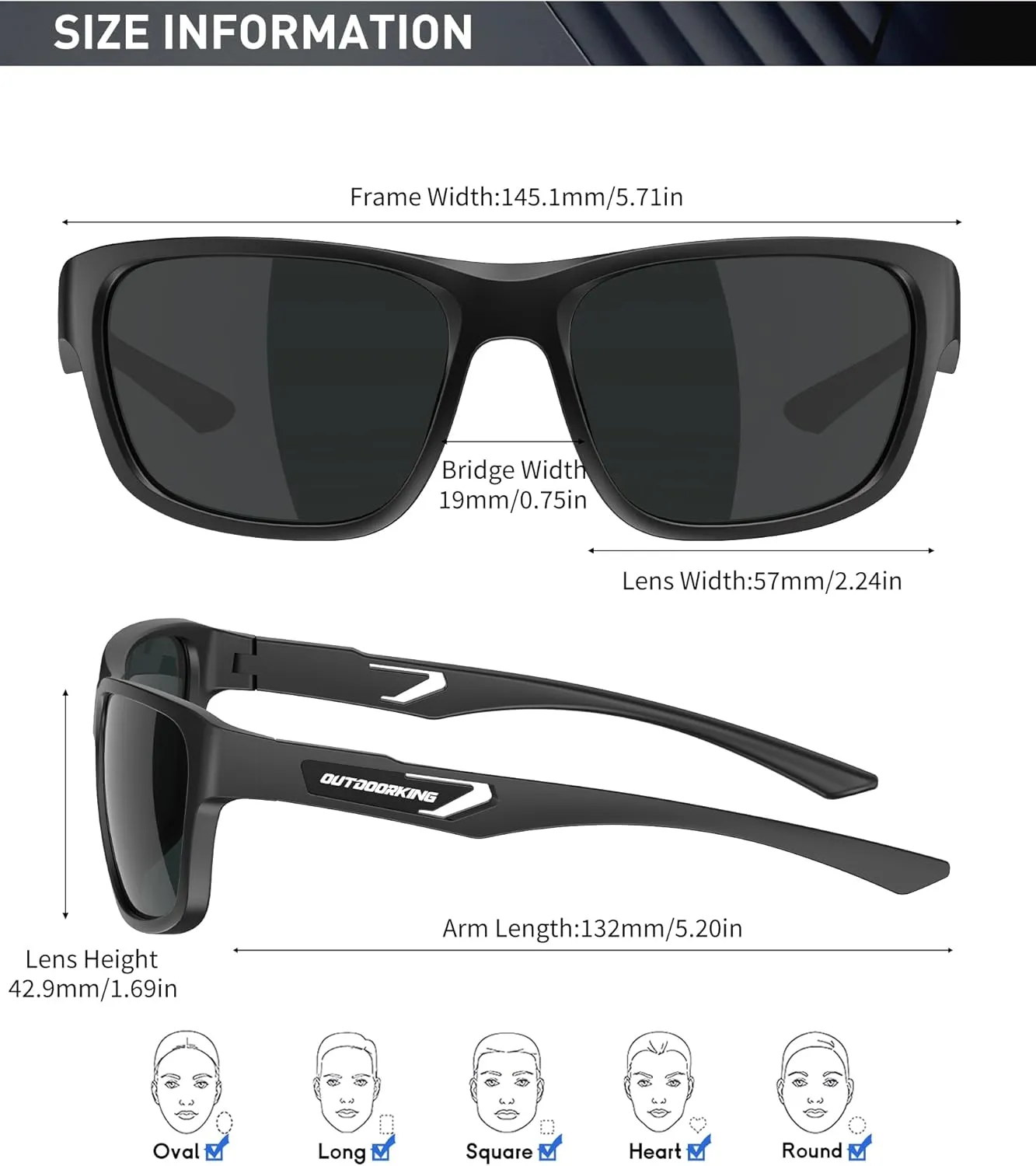 KALIYADI Polarized Sunglasses Men Sports-Sunglasses: Classic Sun Glasses for Driving, Fishing for Women with UV400 Protection