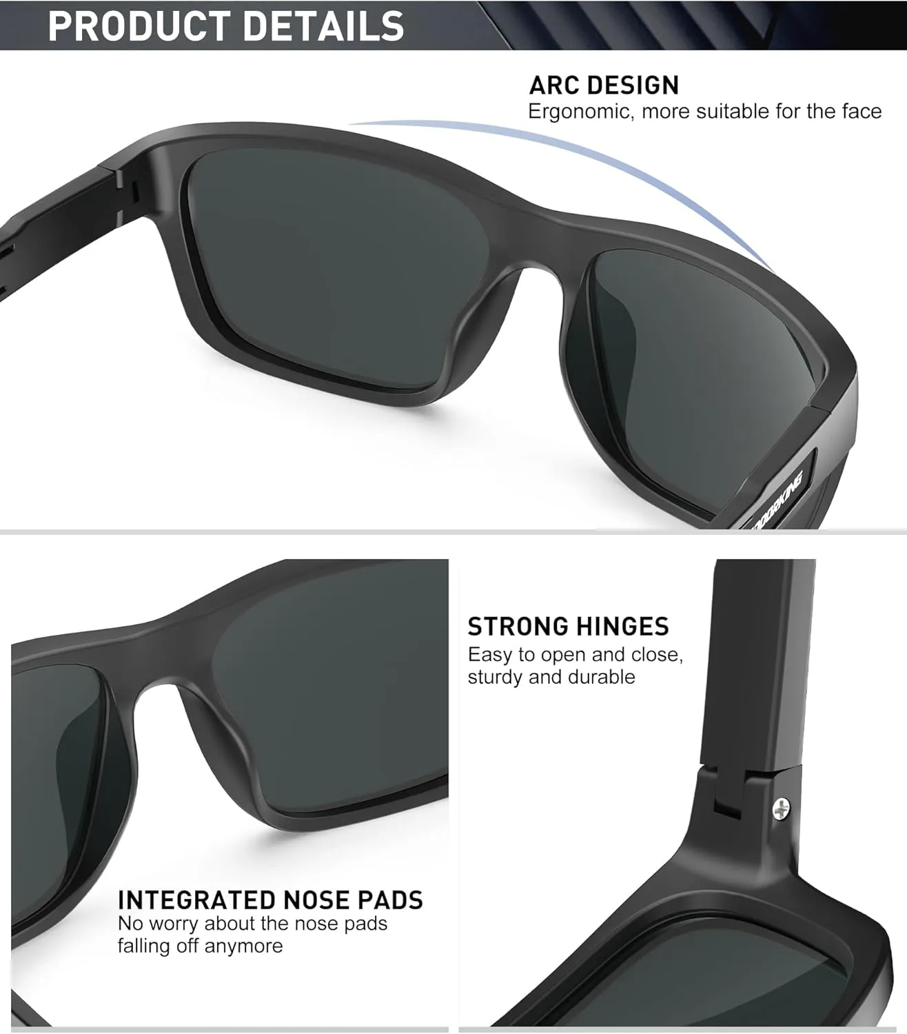 KALIYADI Polarized Sunglasses Men Sports-Sunglasses: Classic Sun Glasses for Driving, Fishing for Women with UV400 Protection