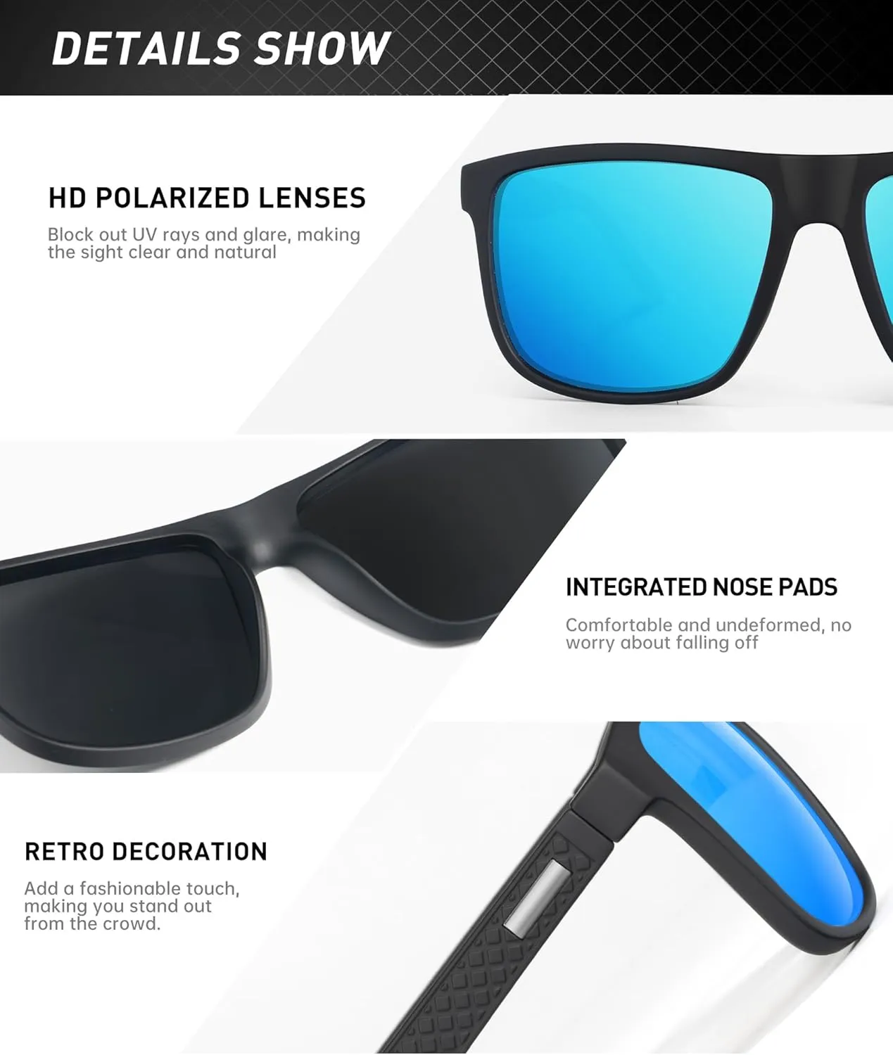 KALIYADI Sunglasses-Men Polarized-Sunglasses Mens Sunglasses: Sun Glasses Polarized UV Protection Unisex Driving Fishing Golf