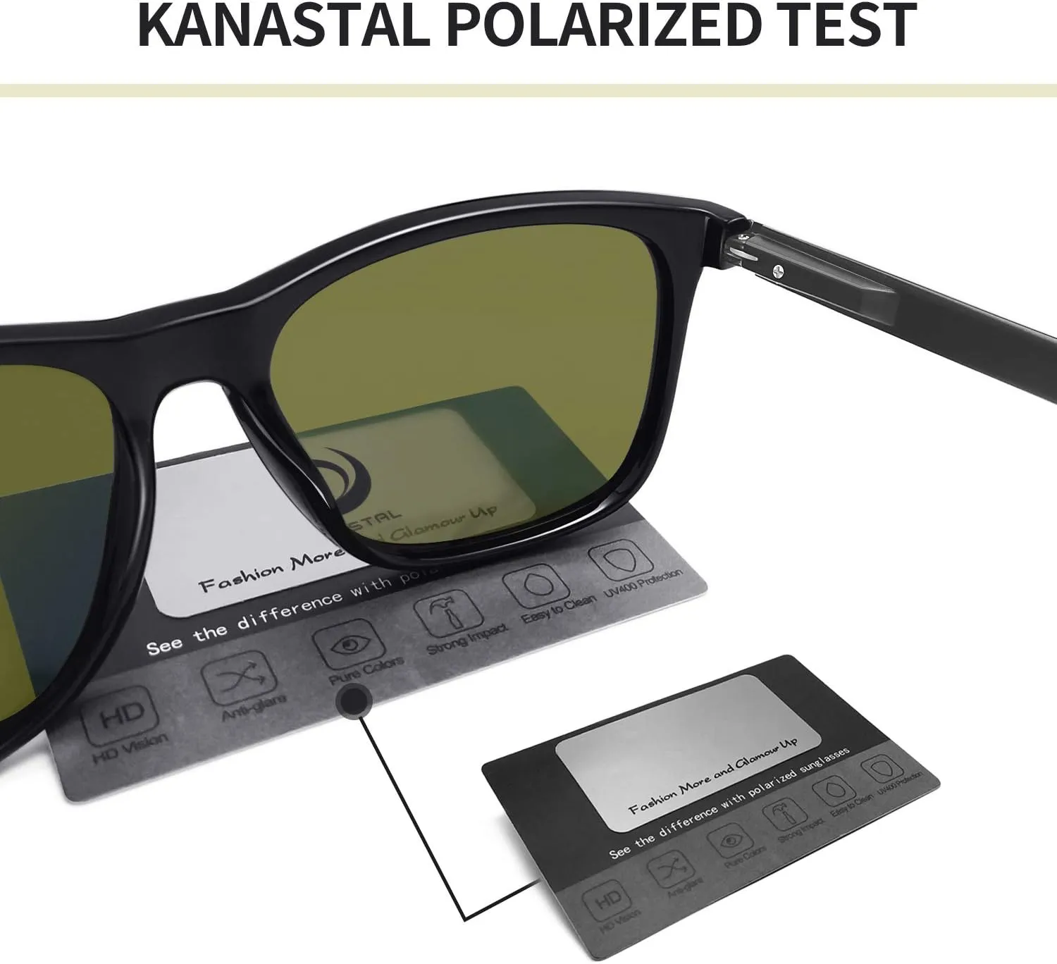 KANASTAL Polarized Sunglasses for Men Women UV400 Classic Square Design Sun Glasses Fashion Shades