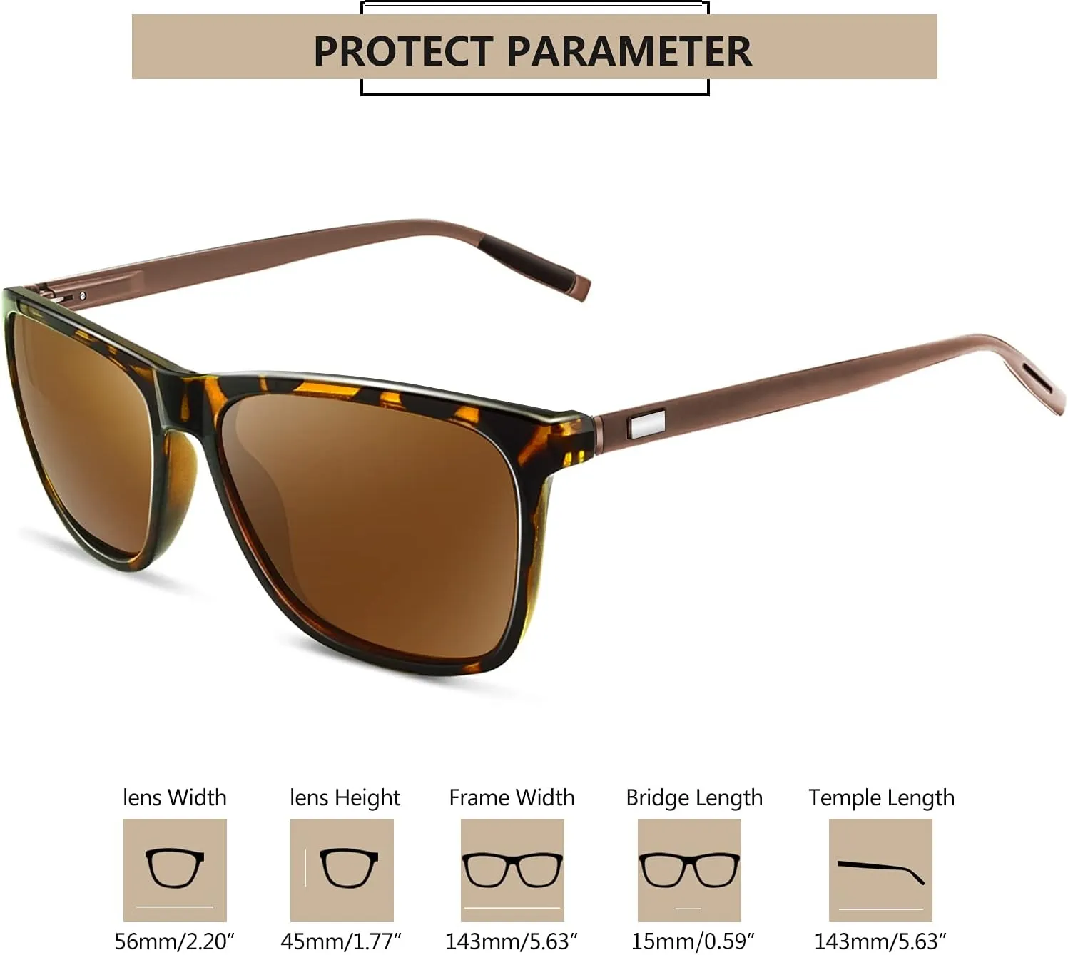 KANASTAL Polarized Sunglasses for Men Women UV400 Classic Square Design Sun Glasses Fashion Shades