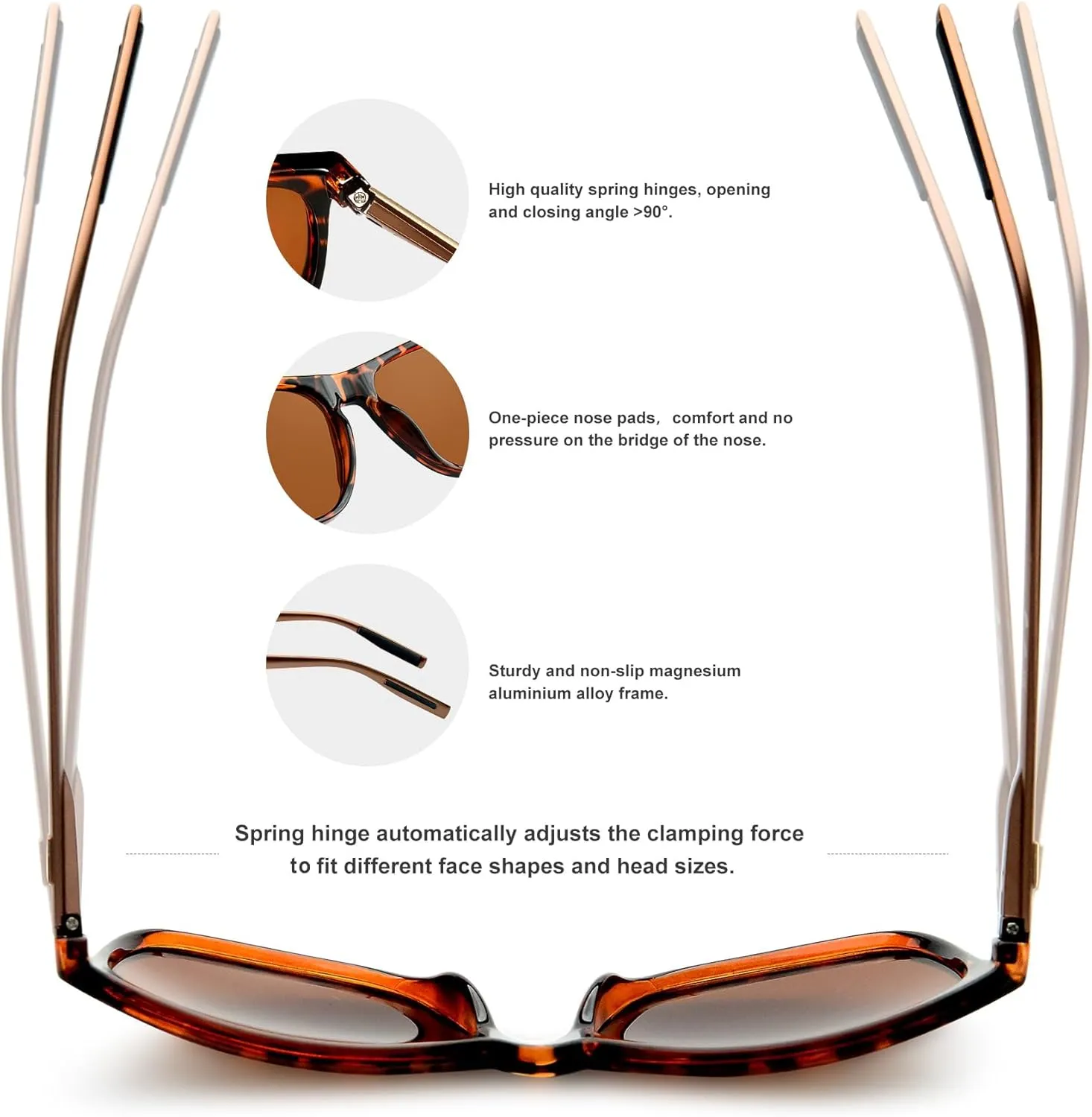 KANASTAL Polarized Sunglasses for Men Women UV400 Classic Square Design Sun Glasses Fashion Shades