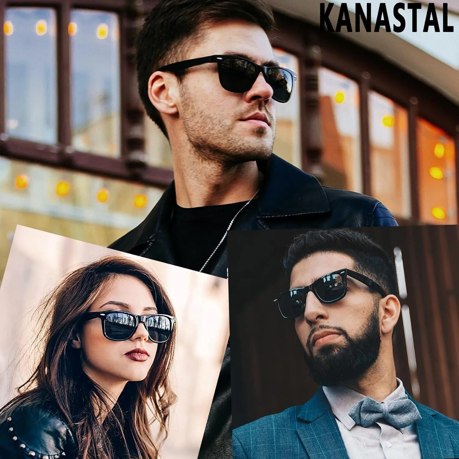 KANASTAL Polarized Sunglasses for Men Women with UV400 Protection Classic Square Sun Glasses Fashion Trendy Shades 2 Pack